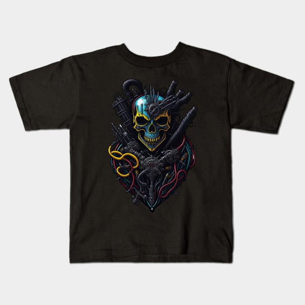 Cyborg Hearts Kids T-Shirt by Houerd